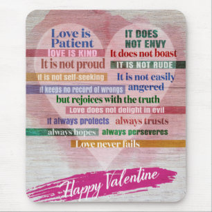 Happy Valentine - 1 Corinthians 13 Mouse Pad