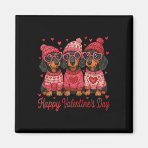 Happy Valentine Dachshund Mama Coquette Pink Heart Magnet