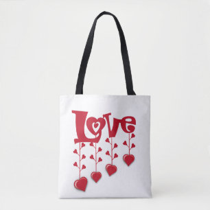 HAPPY VALENTINE DAY 2024 LOVE RED HEART TOTE BAG