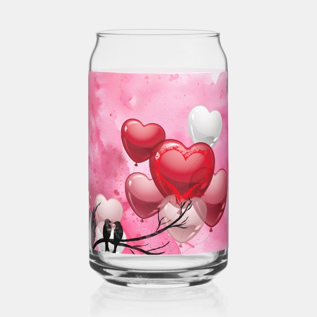 Happy Valentine Day Can Glass (Back)