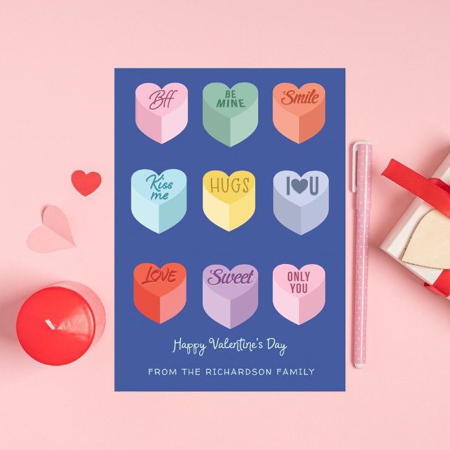 Happy Valentine Day Candy Heart Messages Card (Happy Valentine Day Candy Heart Messages Card)