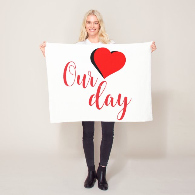 Happy Valentine Day Fleece Blanket (In Situ)
