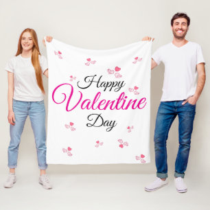 Happy Valentine Day Fleece Blanket