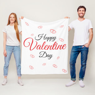 Happy Valentine Day Fleece Blanket