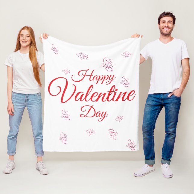 Happy Valentine Day Fleece Blanket (In Situ)