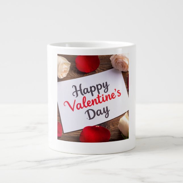 Happy valentine day large coffee mug (Front)
