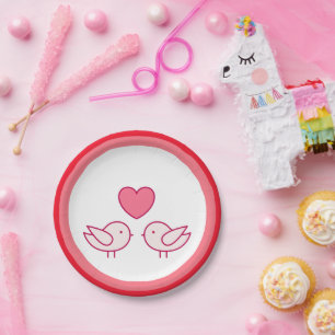 Happy Valentine Day Paper Plate