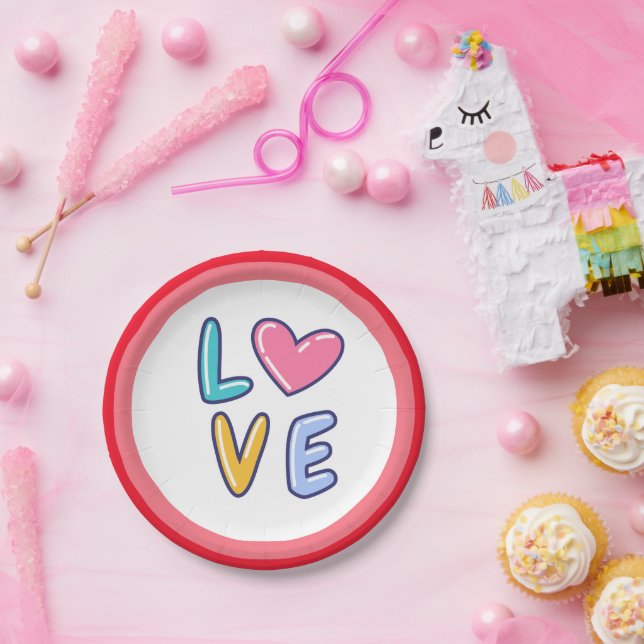 Happy Valentine Day Paper Plate (Party)