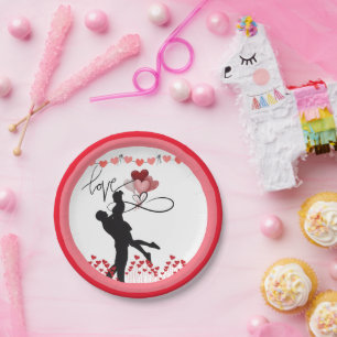Happy Valentine Day Paper Plate