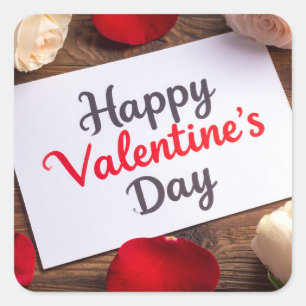 Happy valentine day square sticker