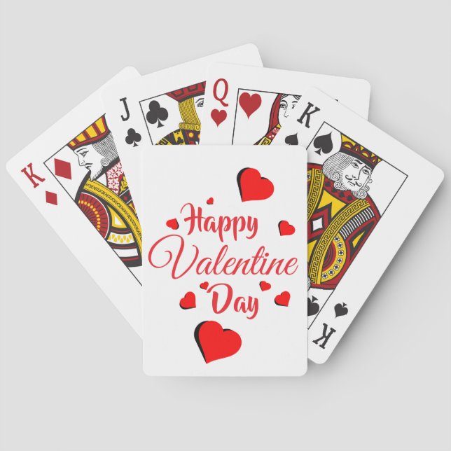 Happy Valentine Day  white Playing Cards (Back)
