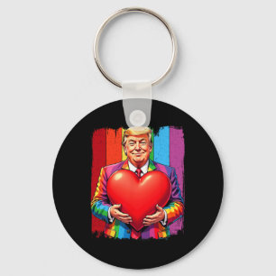 Happy Valentine Days Trump Heart Lgbt Key Ring