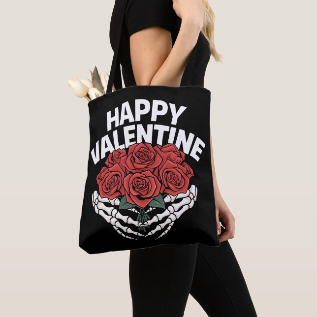 Happy Valentine Even Bones Need Love Tote Bag (Close Up)