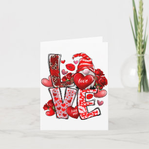 Happy Valentine Gnome Heart Valentine's Day Couple Card