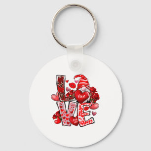Happy Valentine Gnome Heart Valentine's Day Couple Key Ring