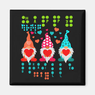 Happy Valentine Gnomes Braille Love – Cute Heart G Magnet