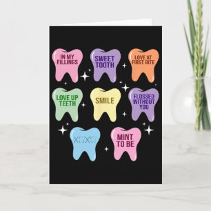 Happy Valentine Heart Teeth Dentist Dental Hygieni Card