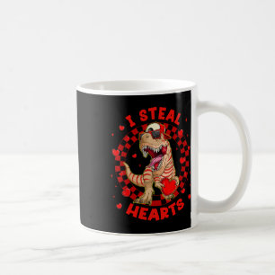 Happy Valentine I Steal Hearts Trex Funny Dinosaur Coffee Mug