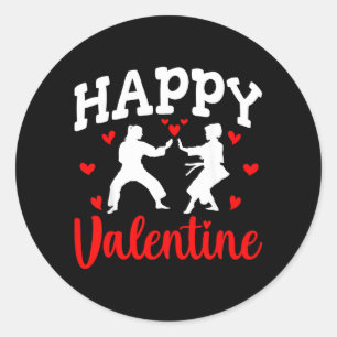 Happy Valentine - Martial Arts Taekwondo Classic Round Sticker