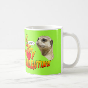 Happy Valentine Meerkat Cust. Mug two hearts