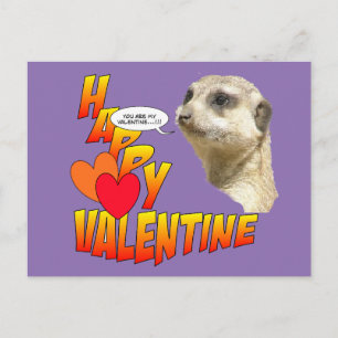 Happy Valentine Meerkat Postcard Customisable