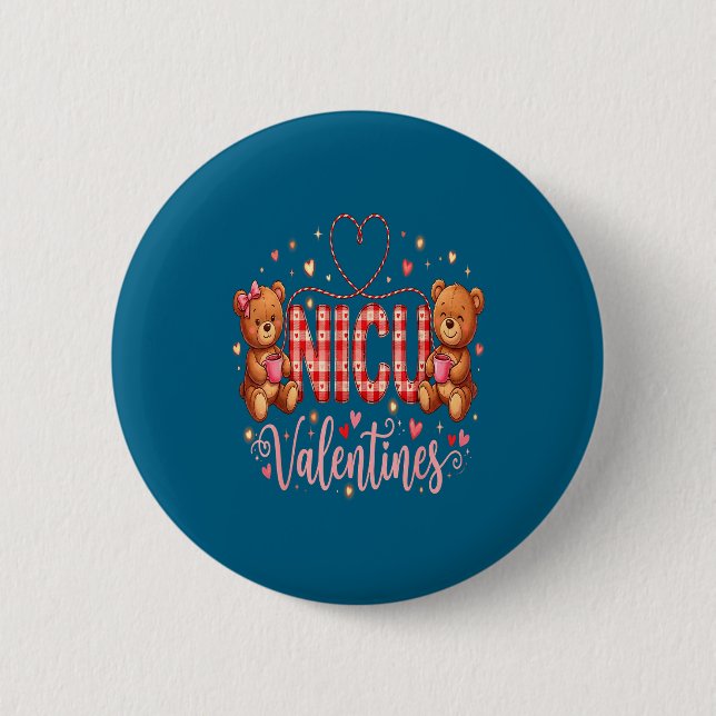 Happy Valentine Nurse Nicu Valentines Day Shirt Nu 6 Cm Round Badge (Front)