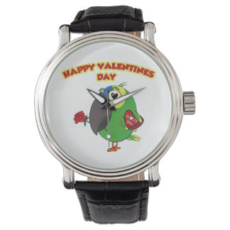 happy valentine parrot watch