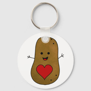 Happy Valentine Potato, Love and Hearts Key Ring