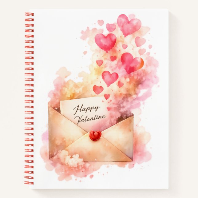 Happy Valentine Romantic Love Notebook (Front)