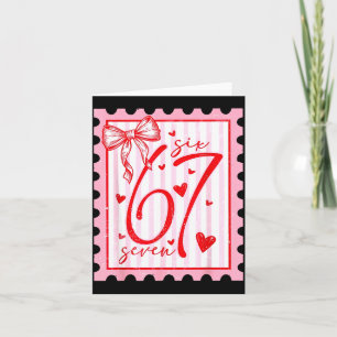 Happy Valentine’s Day 67 Meme Hearts Coquette Bow Card