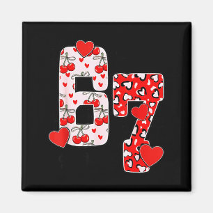 Happy Valentine’s Day 67 Meme Hearts Coquette Bow Magnet