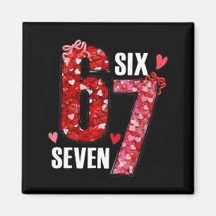 Happy Valentine’s Day 67 Meme Hearts Coquette Bow Magnet