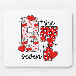 Happy Valentine’s Day 67 Meme Hearts Coquette Bow  Mouse Pad