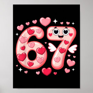 Happy Valentine’s Day 67 Meme Hearts Coquette Bow Poster