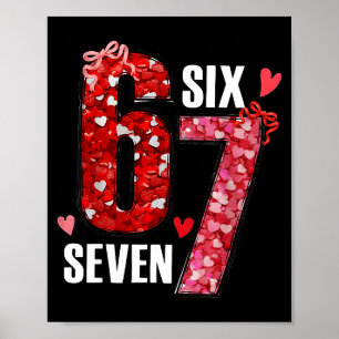 Happy Valentine’s Day 67 Meme Hearts Coquette Bow Poster