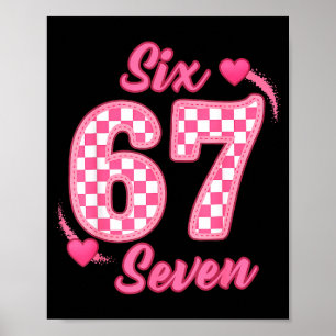 Happy Valentine’s Day 67 Meme Hearts Coquette Bow  Poster