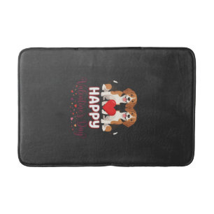 Happy Valentine’s Day Beagle Couple Bath Mat