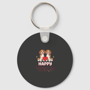 Happy Valentine’s Day Beagle Couple Key Ring