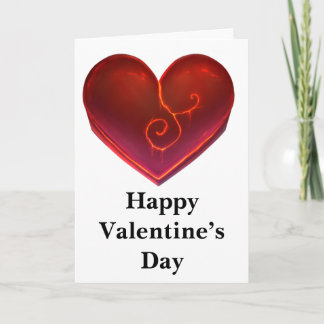 Happy Valentine’s Day Card with Red Heart Love 