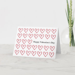 Happy Valentine’s Day Card with Red Hearts