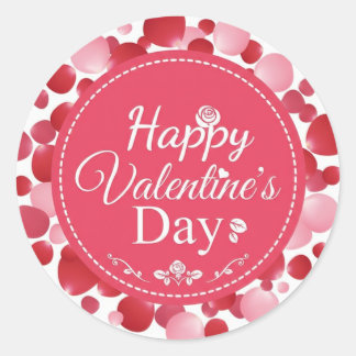 Happy Valentine’s Day Classic Round Sticker ❤️🌹
