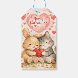 Happy Valentine’s Day Cute Animal Couples Gift Tags