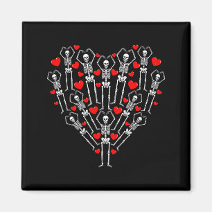 Happy Valentine’s Day Funny Skeleton Heart In Birt Magnet