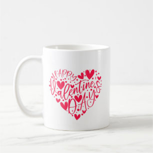 Happy Valentine’s Day Heart Lettering Coffee Mug
