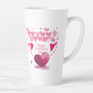 Happy Valentine’s Day Heart Pattern Latte Mug