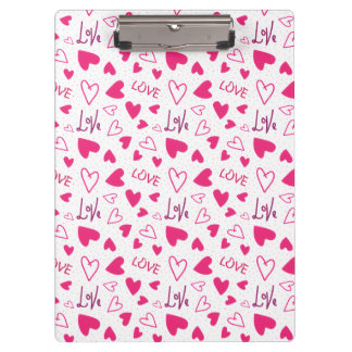 Happy Valentine’s Day Lover Present with Red Heart Clipboard