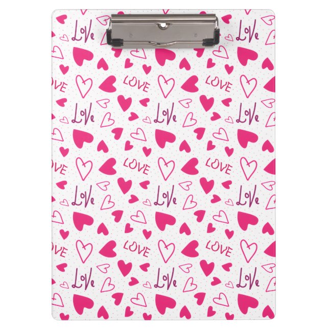 Happy Valentine’s Day Lover Present with Red Heart Clipboard (Front)
