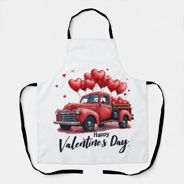 Happy Valentine’s Day Matching Couples Outfit  Apron (Front)