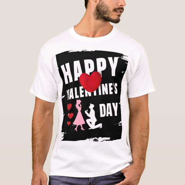 Happy Valentine’s Day Matching Couples Outfit Tee (Front)