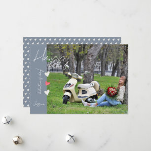 Happy Valentine`s Day Modern Script Photo Holiday Card